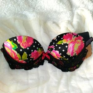 VS Floral Polka-dot Push Up Bra.
